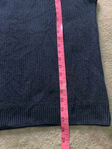 Blue V-Neck Striped Sleeveless Sweater Vest