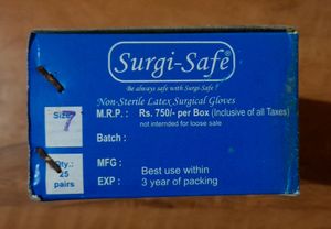 Surgi - Safe Non - Sterile Latex Surgical Gloves