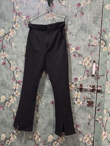 Women's Black Flared Split Pants