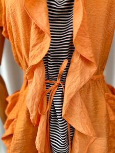 🚀🚀24Hrs EOS SALE🚀🚀Faux 2Pc Orange Ruffle Top