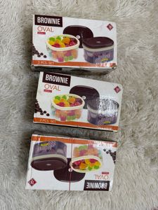Brownie Oval Containers (2 Pc Set) - set of 3 boxe