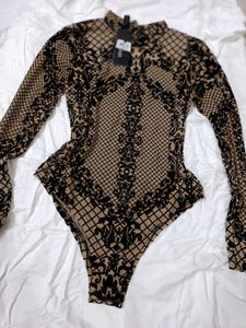 Patterned Long Sleeve Bodysuit