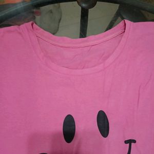 Pink Printed T Shirt For Women
