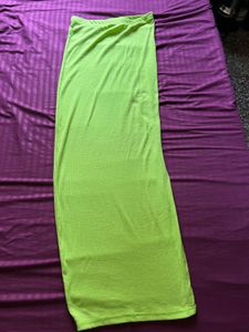 Lime Green Strapless Midi Dress