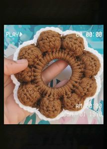 Crochet Flower Hair Tie Scrunchies