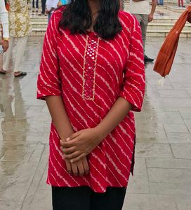 Rose Pink Colour Short Kurti