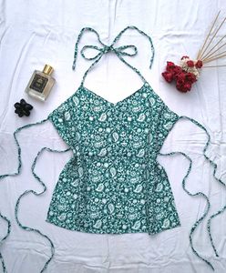 Chatpati summer backless Halter Top💚
