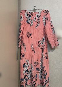 Pleated Floral Midi Dress
