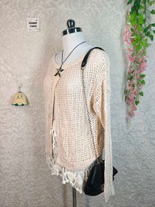 Chic Crochet Knit Sweater