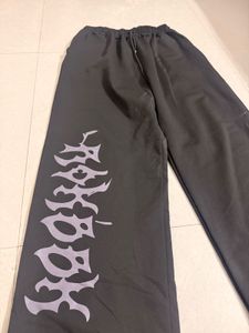 Black Cargo Pants with Graphic Print