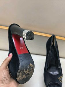 Black Peep Toe Heels