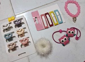 Kids Hair Accessories &amp; Bracelet Set