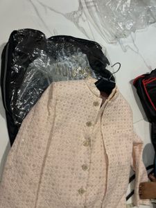 Men's Peach Embroidered Bandhgala Jacket