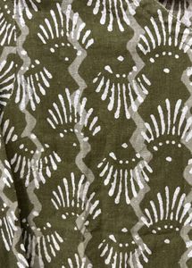 Olive Green Printed Kurta