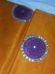 Free Delivery ORANGE COLOURED NET SAREE🟠