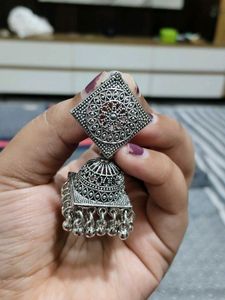 Beautiful Oxidized Silver Jhumka Earrings