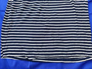 Navy Blue &amp; White Striped Midi Dress