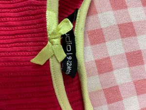 Ribbed Pink Top with Neon Trim