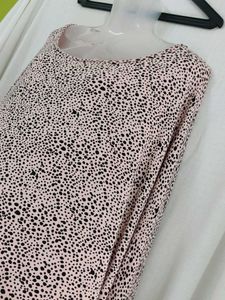 Pink Dalmatian Print Tunic Top