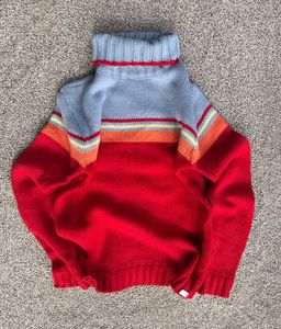 Striped Turtleneck Pullover Sweater