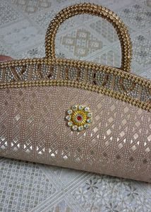 Elegant Champagne Gold Evening Handbag