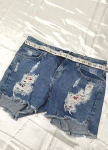 Distressed Denim Shorts