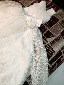 Brand New White Party Wear Gown For  8 Yr Old Girl