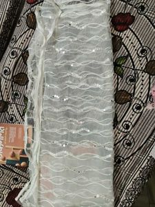 Elegant White Sequined Dupatta