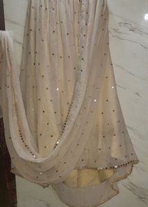 Golden beige ready to wear saree with blouse