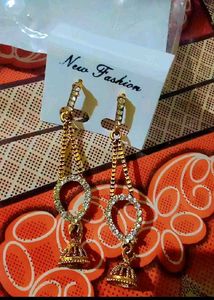 Elegant Gold Tone Dangle Earrings