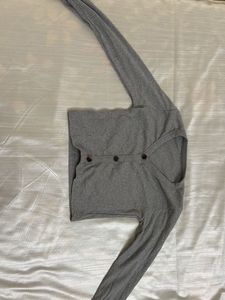 Grey Button-Up Cardigan top