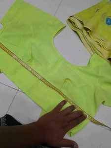 flouresent  Green Saree  no damage or