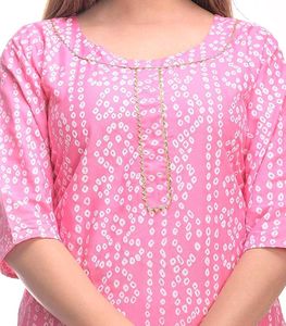 Pink Bandhani Print Kurta