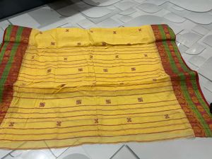 Vibrant Yellow Saree with Ornate Border