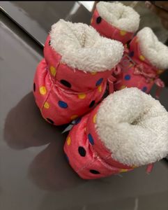 Cute Polka Dot Baby Booties