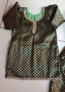 Green &amp; Gold Ethnic Dress