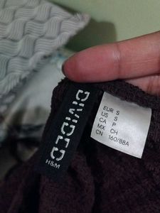 Brown Tie-Front Crop Top