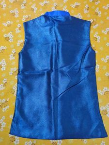 Royal Blue Nehru Jacket with White Pants
