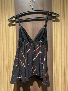 Chic Lace &amp; Print Camisole Top
