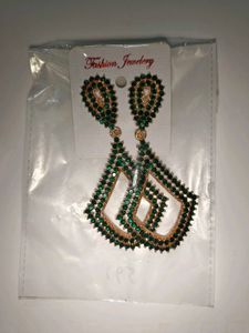 Sparkling Green Gemstone Dangle Earrings