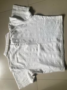 White Textured Polo T-Shirt