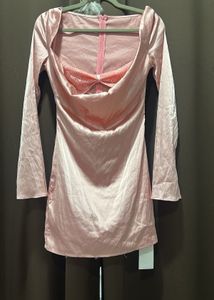 Satin Pink Mini Dress