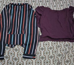 Chic Striped &amp; Pleated Tops