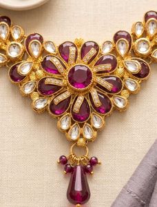 Royal Magenta Kundan Necklace