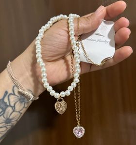 Pearl Necklace with Heart Pendant