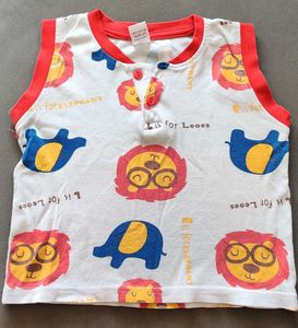 Pair of Pumpoosh White &amp; Red kids Tshirt  &amp; shorts