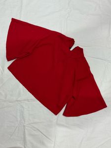 Chic Red Bell Sleeve Top