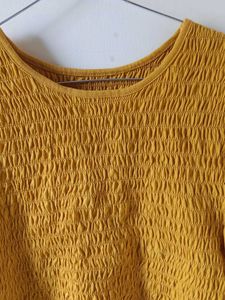 Zudio Mustard Smocked Top