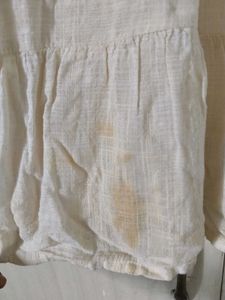 Boho Cream Lace Trim Tunic Top