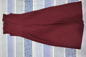 Maroon Wide Leg Jumpsuit
